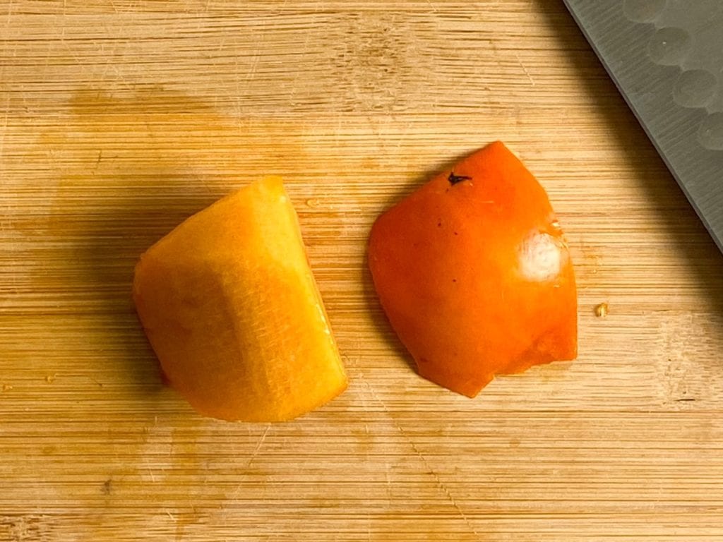How to cut a persimmon.