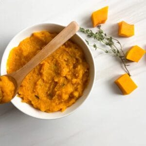 Roasted butternut squash baby food
