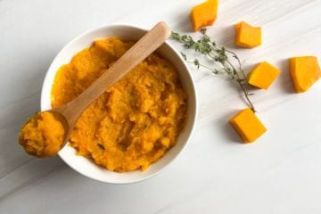 Roasted butternut squash baby food