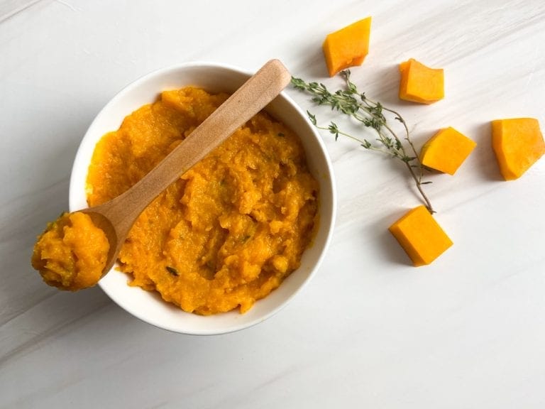 Roasted butternut squash baby food