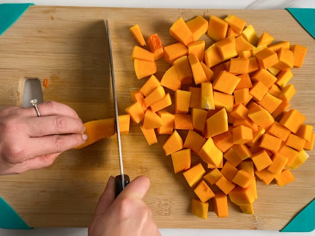 Roasted butternut squash baby food.