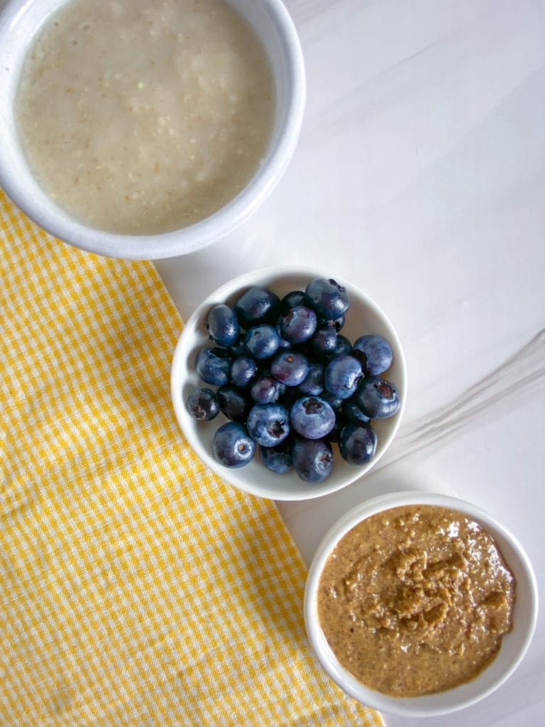 Blueberry + Almond Butter Oatmeal Baby Cereal