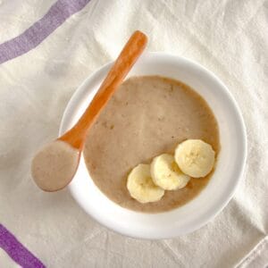 Peanut Butter + Banana Oatmeal Baby Cereal