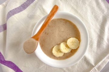 Peanut Butter + Banana Oatmeal Baby Cereal