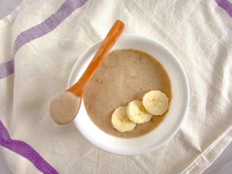 Peanut Butter + Banana Oatmeal Baby Cereal
