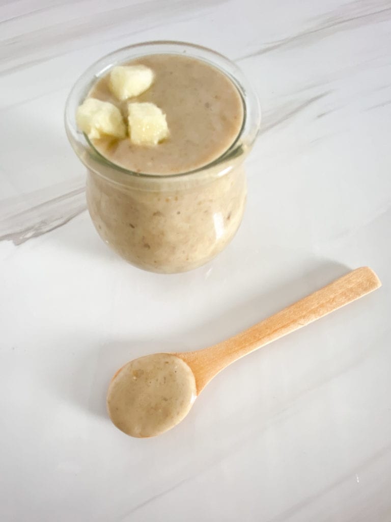Peanut Butter + Banana Oatmeal Baby Cereal