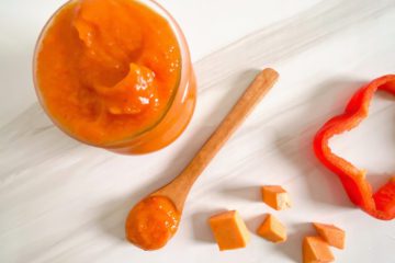 red pepper + sweet potato baby food