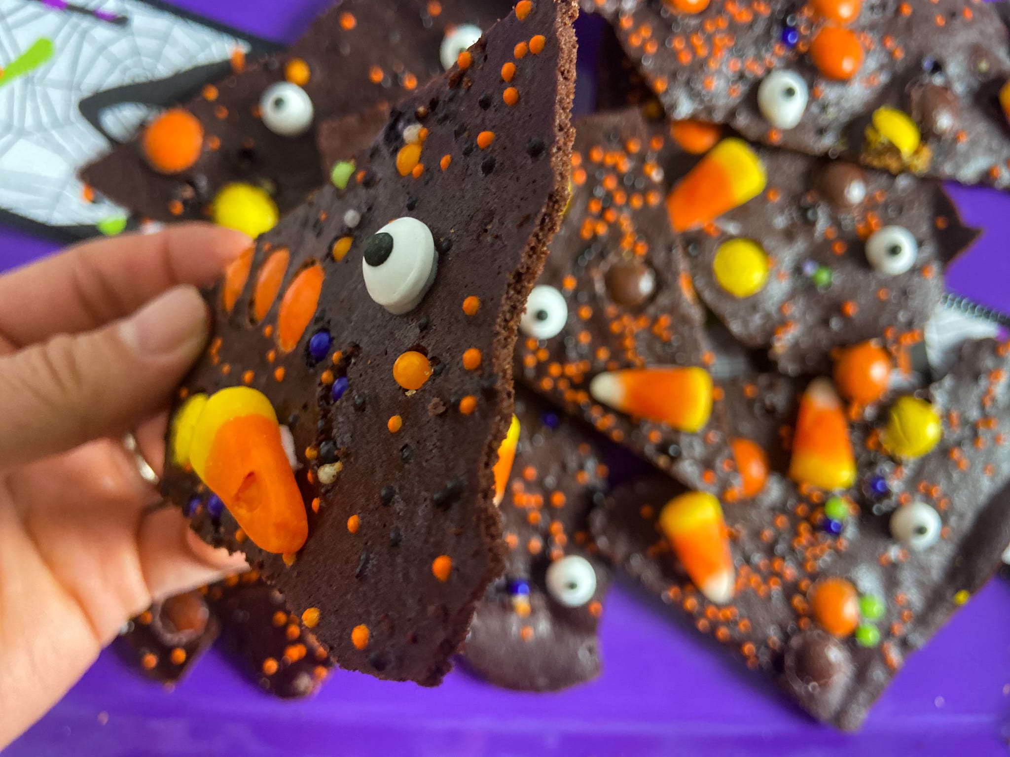 Halloween Brownie Brittle - Raising Veggie Lovers