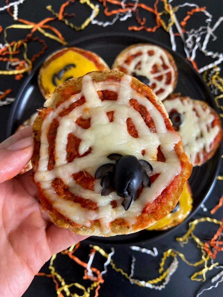 Spider Web Spooky Pizzas