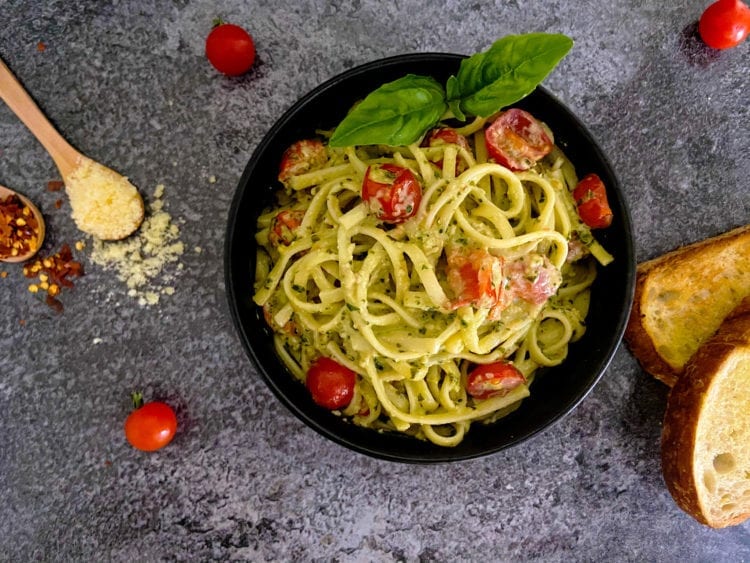 Creamy Pesto Pasta - Raising Veggie Lovers