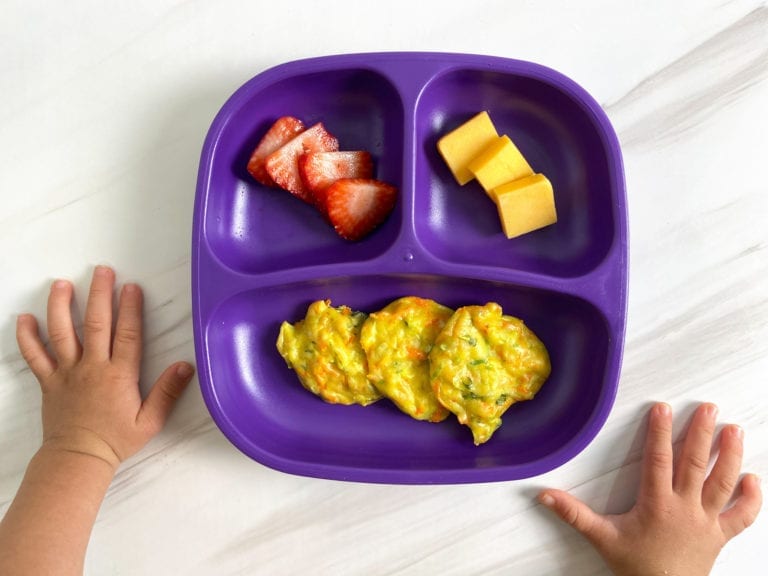 Toddler Zucchini + Carrot Fritters - Raising Veggie Lovers