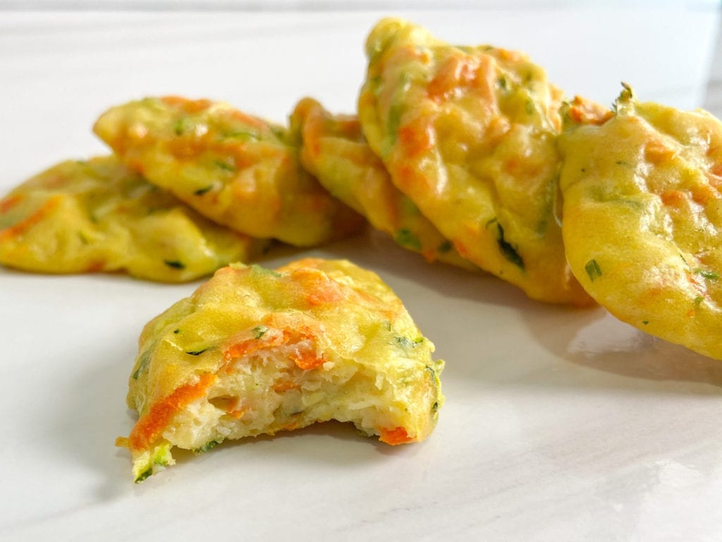 Toddler Zucchini + Carrot Fritters.