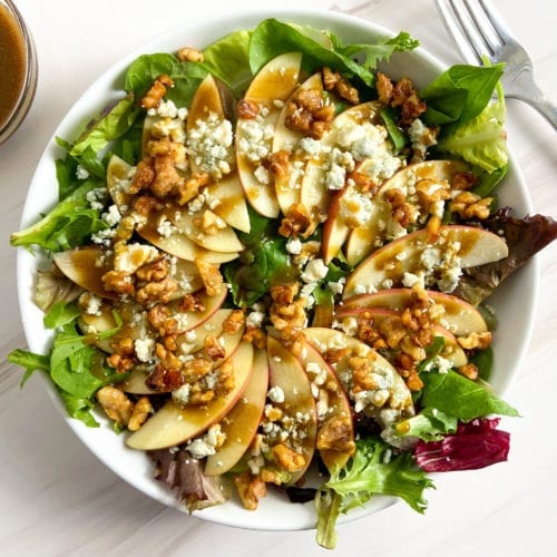 Apple Gorgonzola And Candied Walnut Salad Raising Veggie Lovers