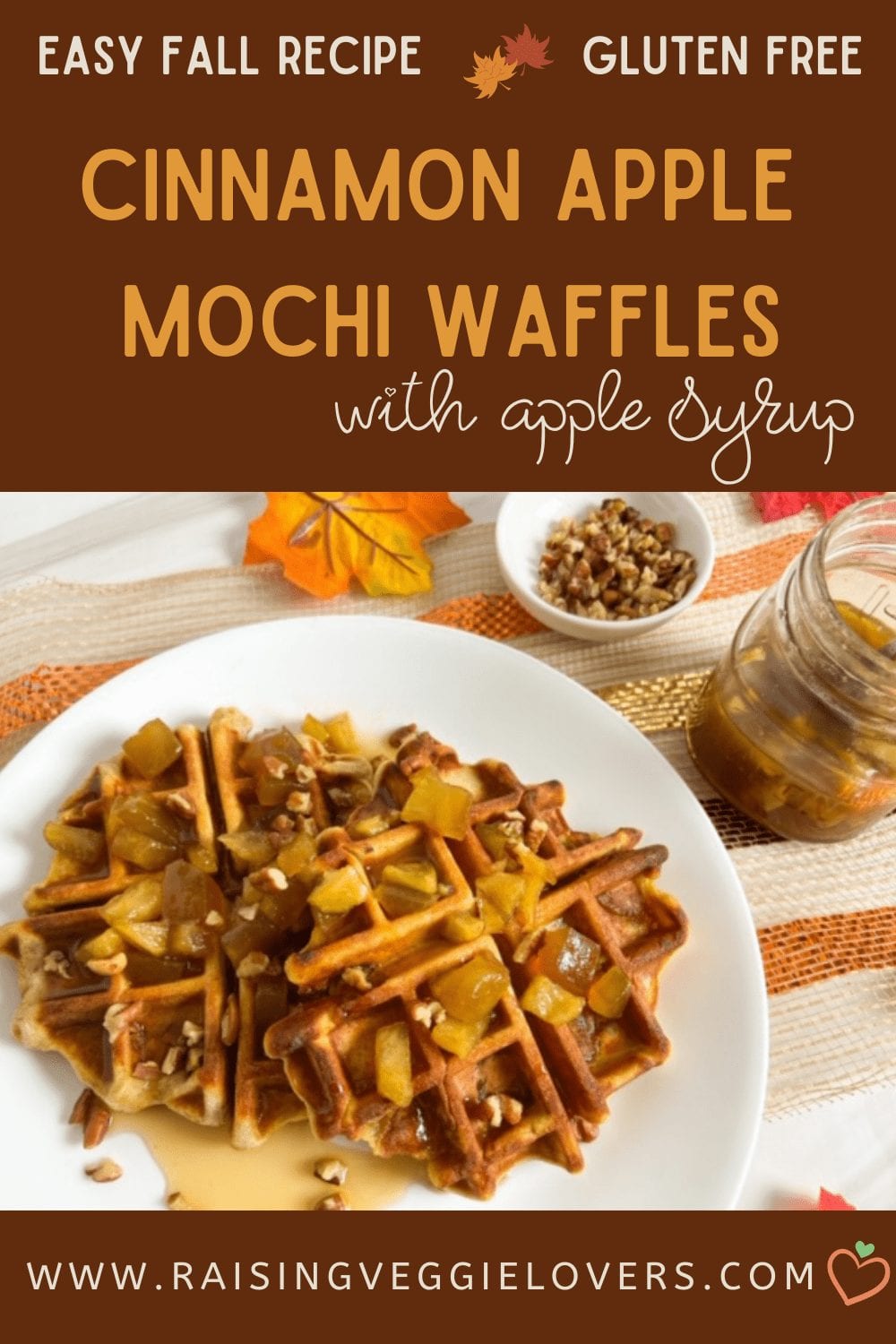 Cinnamon Apple Mochi Waffles with Apple Syrup - Raising Veggie Lovers