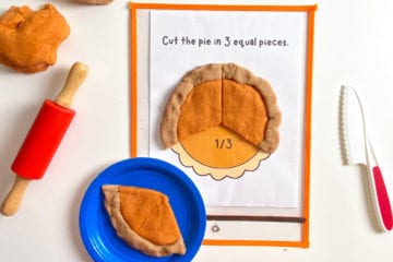 Learning Fractions with Pumpkin Pie Playdough