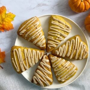 Pumpkin Scones with Brown Sugar Glaze