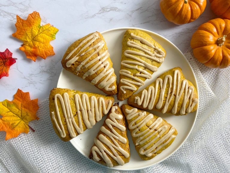 Pumpkin Scones with Brown Sugar Glaze