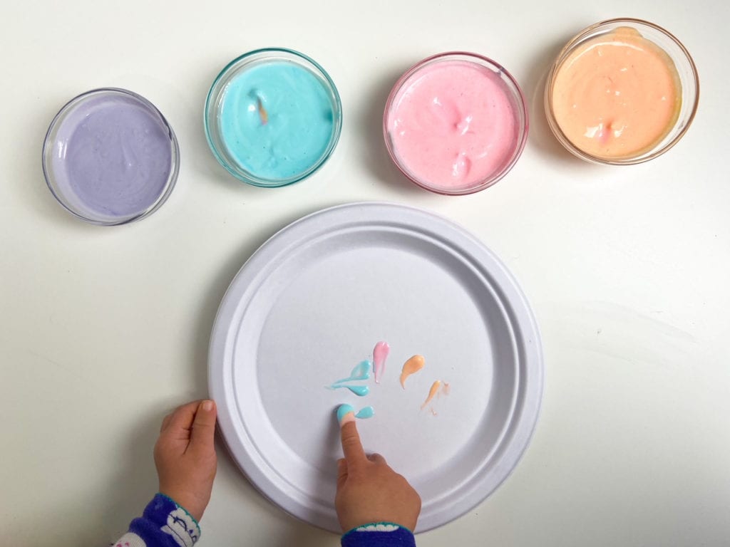 edible yogurt painting for toddlers