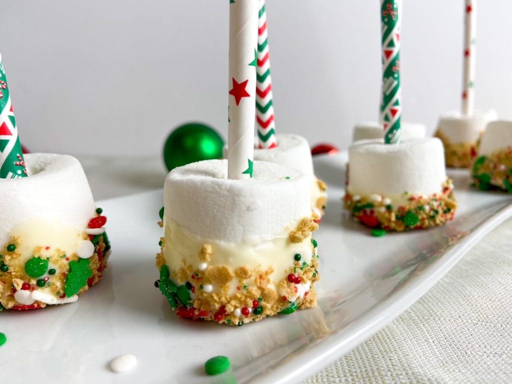 Christmas White Chocolate S'more Pops