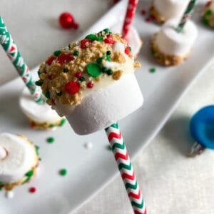 Christmas White Chocolate S'more Pops