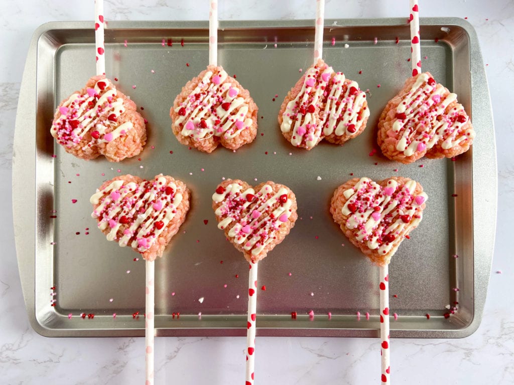 Rice Krispie Valentine Lollipops - foodiecrush