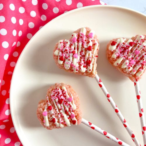 Rice Krispie Valentine Lollipops - foodiecrush