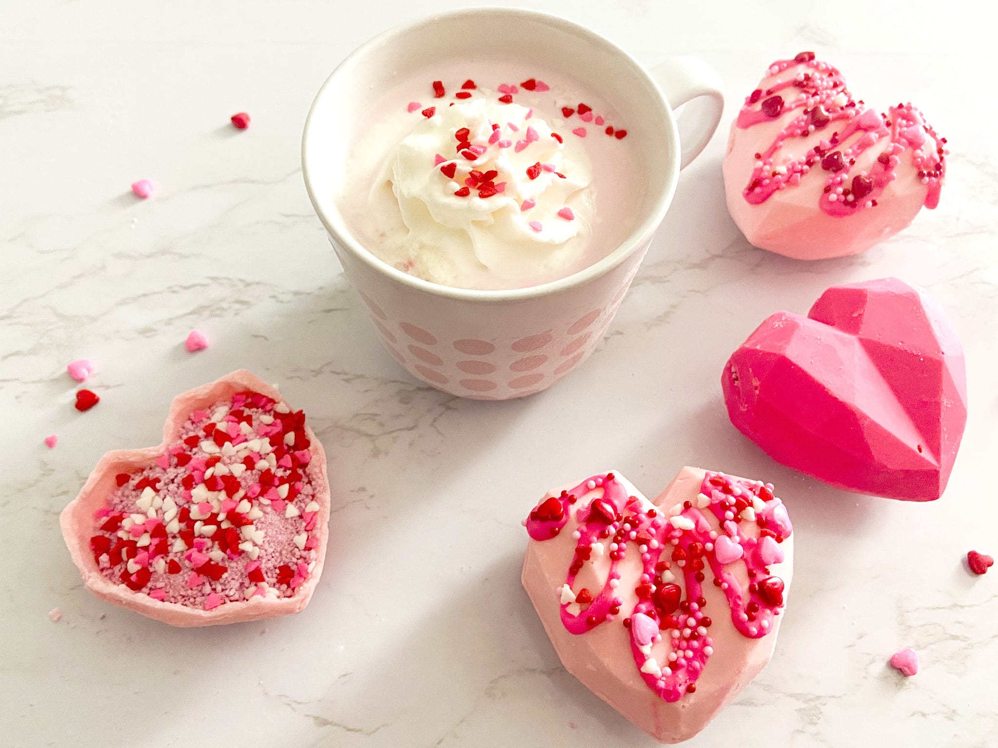 Strawberry White Hot Chocolate Bombs