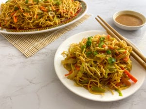 Hawaiian Style Vegetable Chow Mein - Raising Veggie Lovers