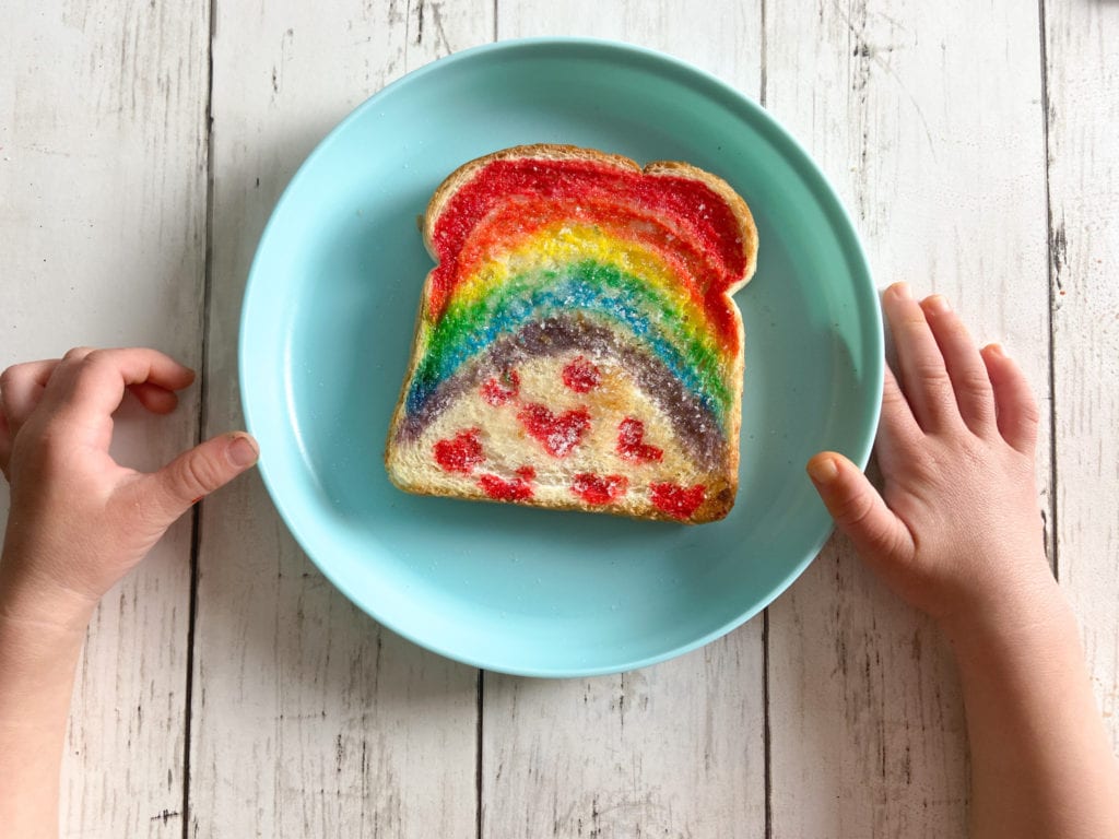 rainbow bread painting