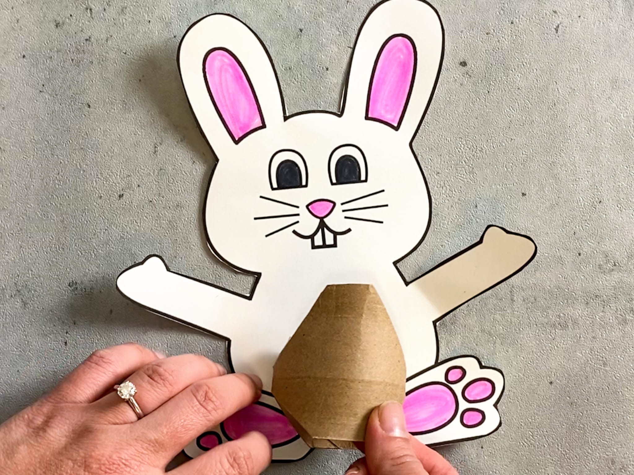 Easter Bunny Toilet Paper Roll Craft with Free Template Raising