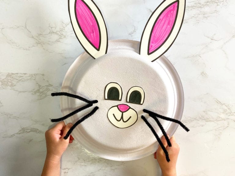 paper plate bunny kids craft