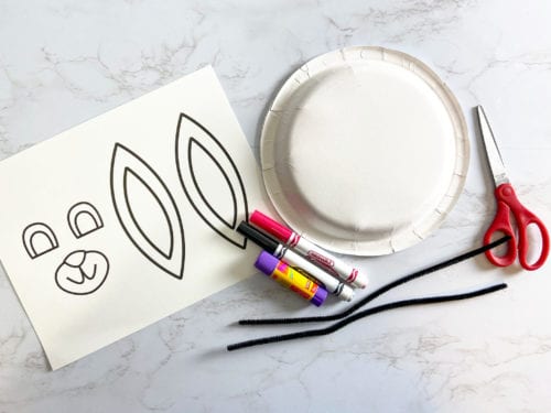 Paper Plate Bunny Kids Craft with Free Template - Raising Veggie Lovers
