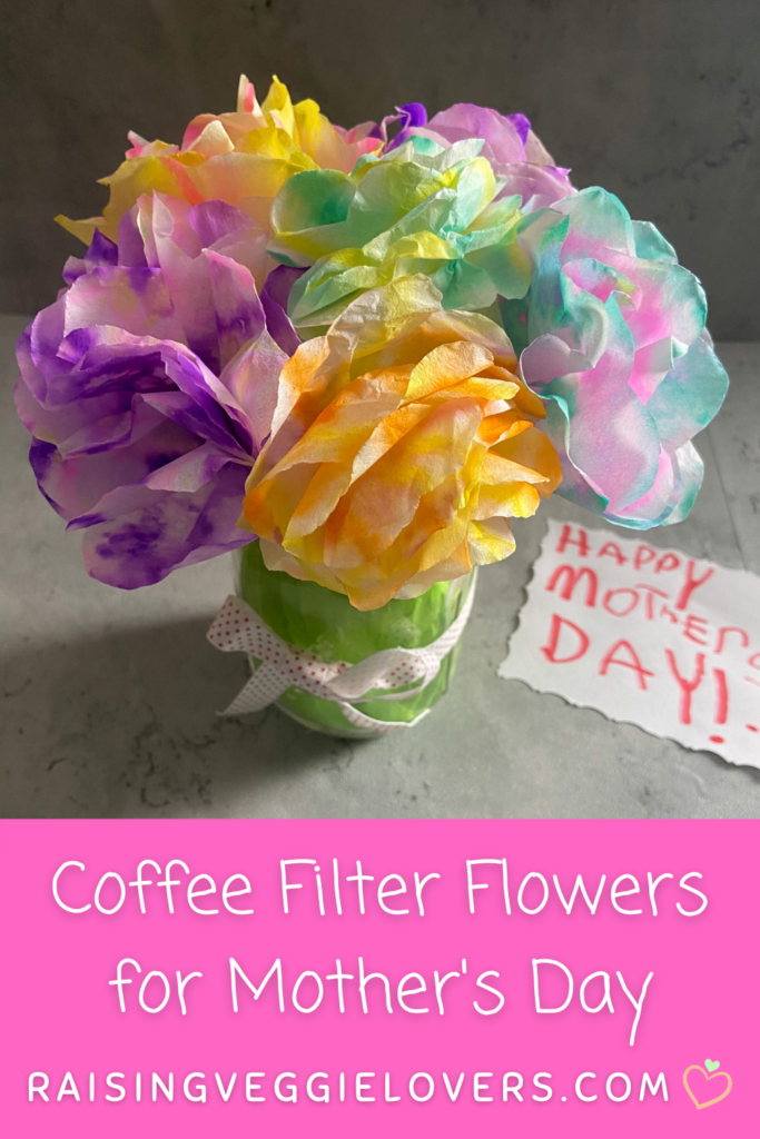 Coffee Filter Flowers for Mother's Day Pin
