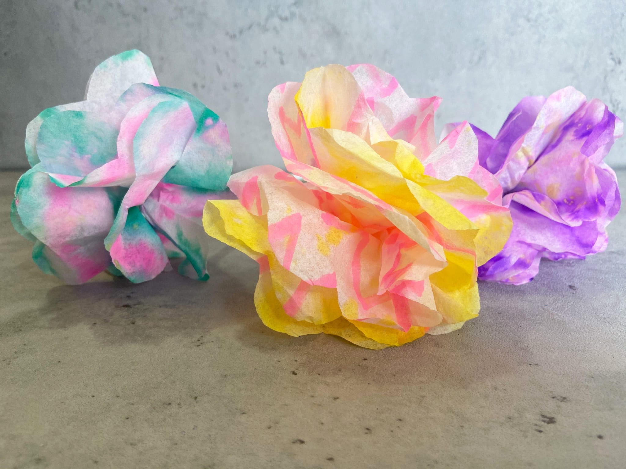 Colorful Coffee Filter Flowers for Mother's Day Raising Veggie Lovers