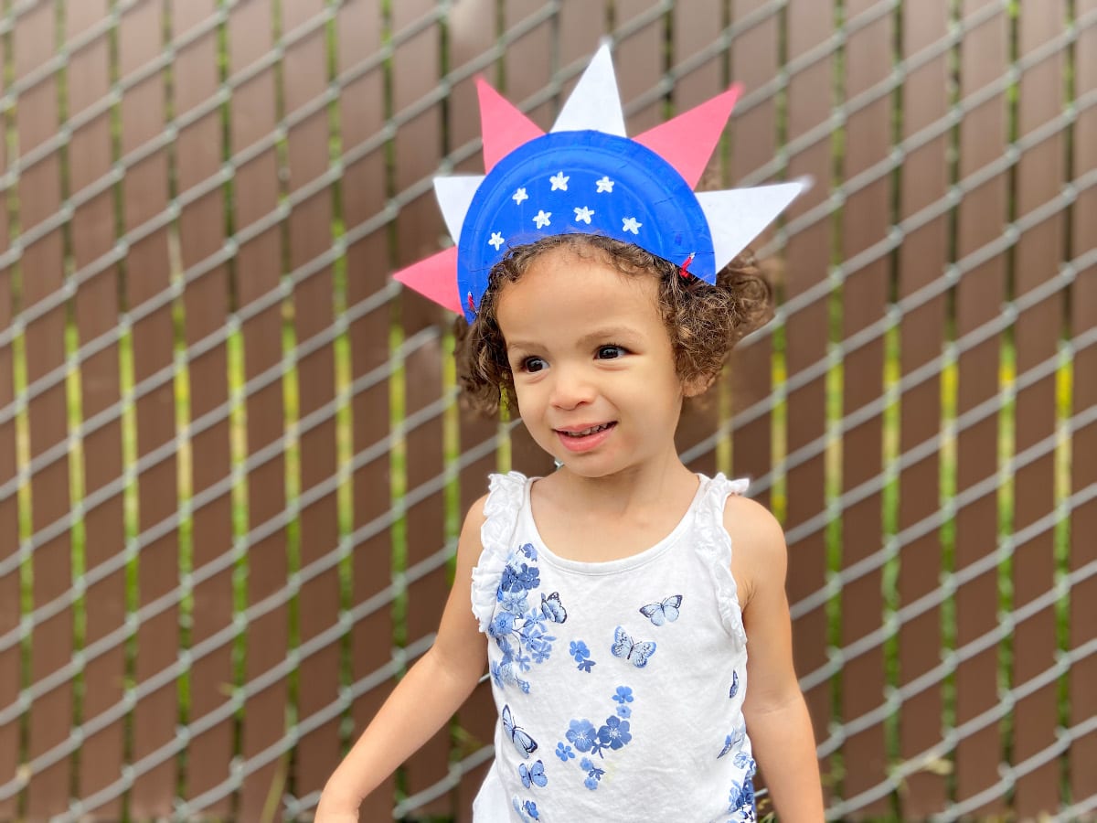 Patriotic Paper Plate Hat Craft For Fourth Of July - Raising Veggie Lovers