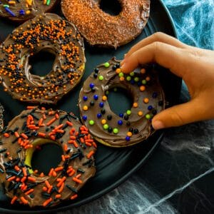 Halloween Apple Donuts - Healthy Kids Snack
