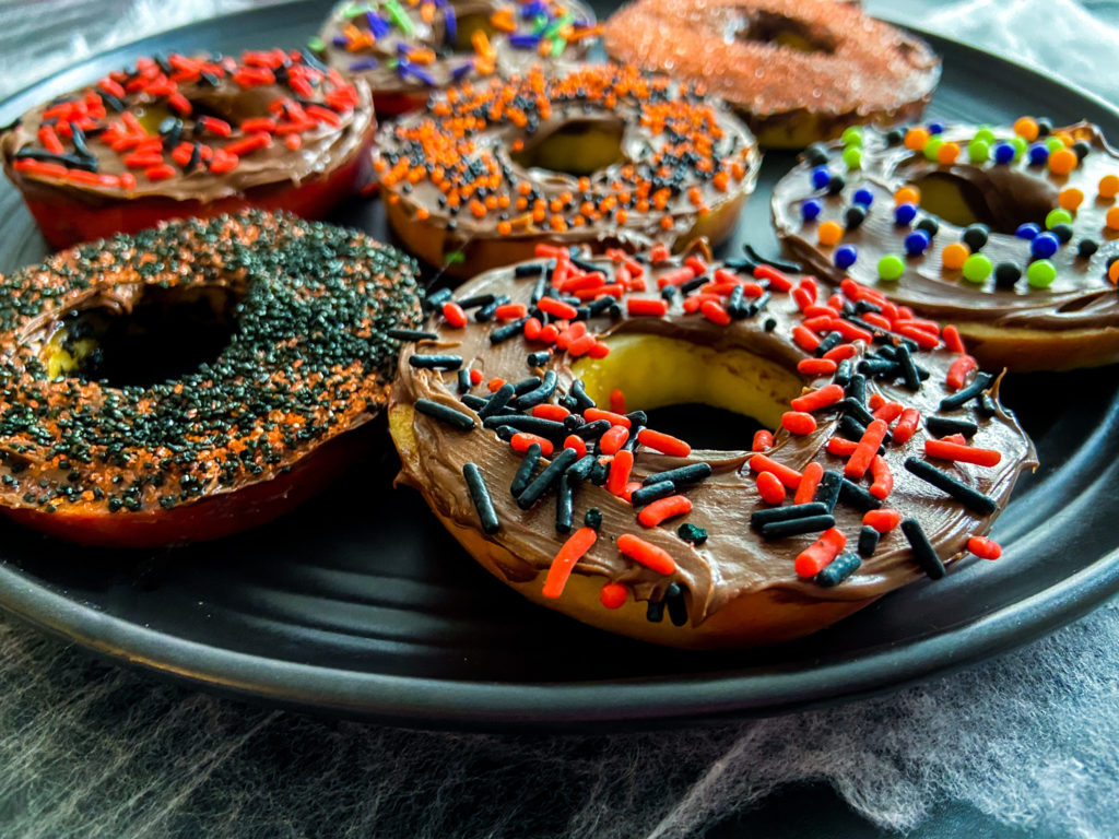 Halloween Apple Donuts - Healthy Kids Snack