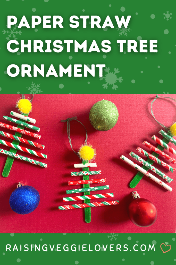 paper straw Christmas tree ornament pin