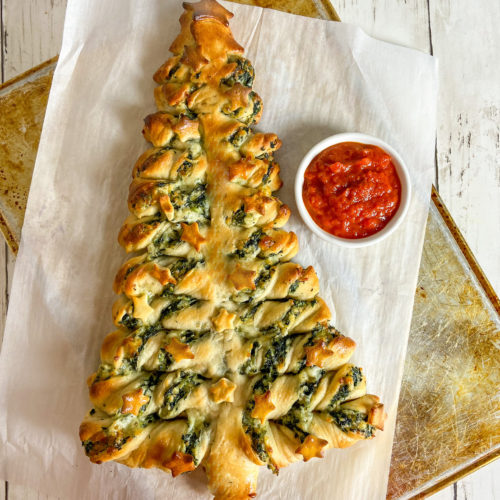 Spinach & Cheese Pull Apart Christmas Tree Bread - Raising Veggie Lovers