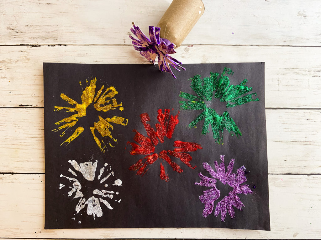 toilet paper roll fireworks stamping craft 
