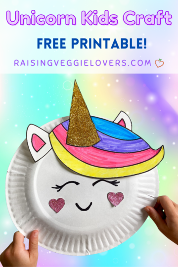 Easy Unicorn Paper Plate Kids Craft + Free Printable - Raising Veggie ...