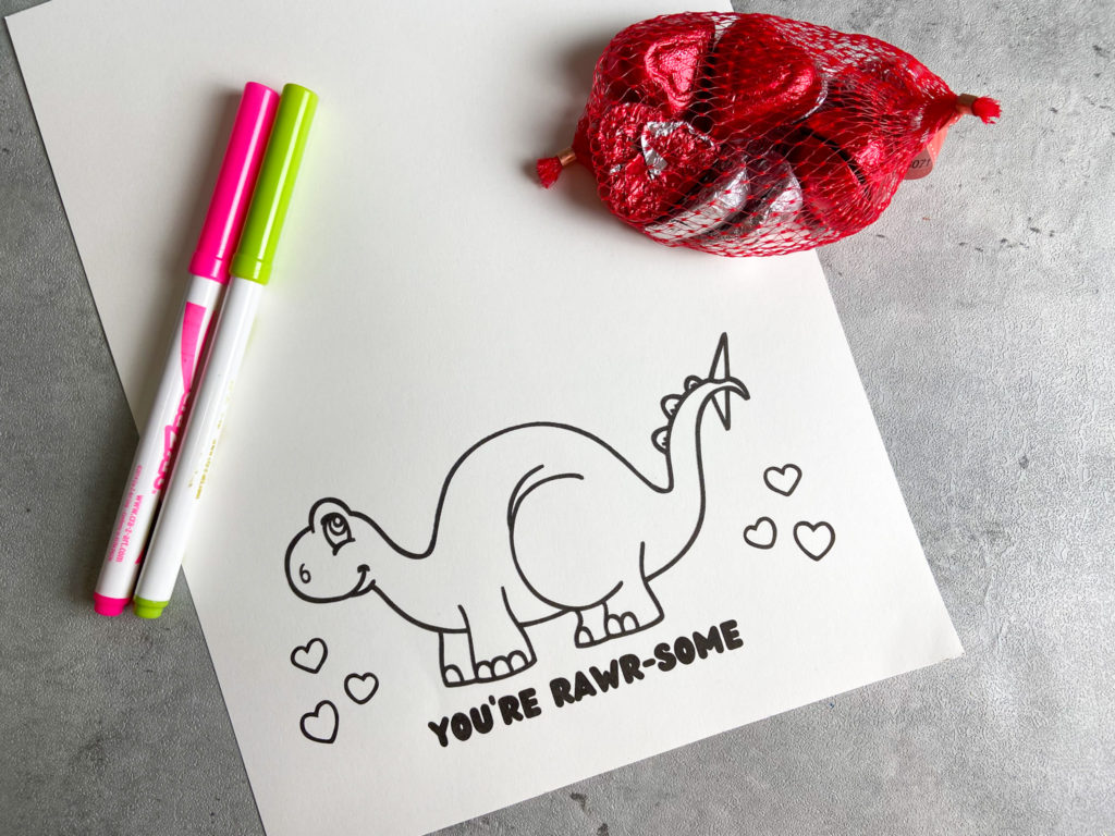 Dinosaur Valentine's Day Card