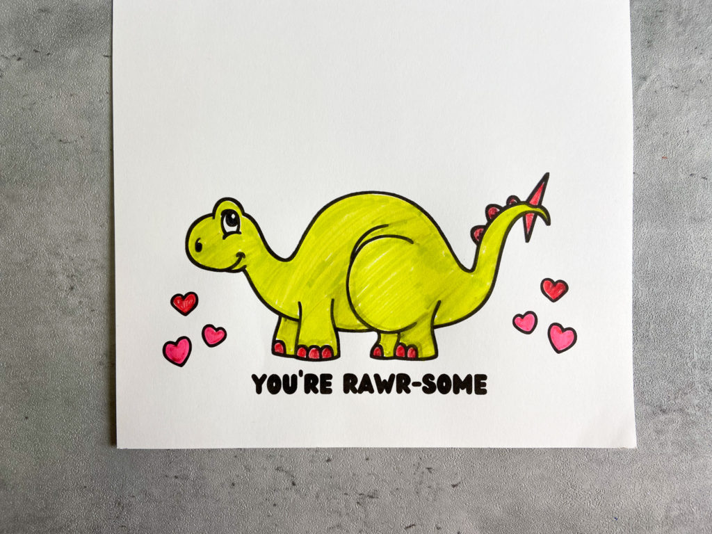 Dinosaur Valentine's Day Card