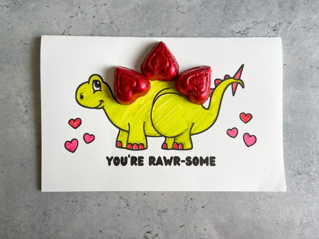 Dinosaur Valentine's Day Card