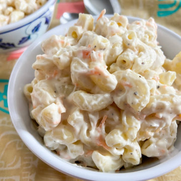 Hawaiian Style Macaroni Salad (vegan option)