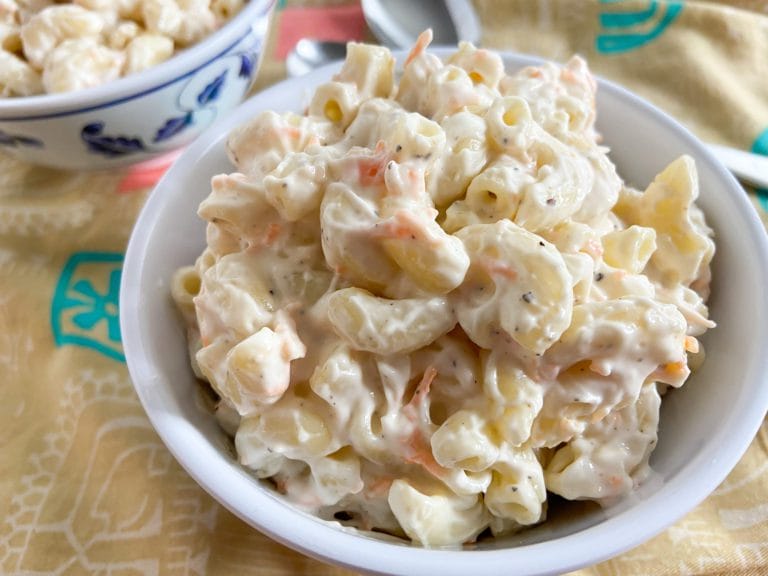 Hawaiian Style Macaroni Salad (vegan option)