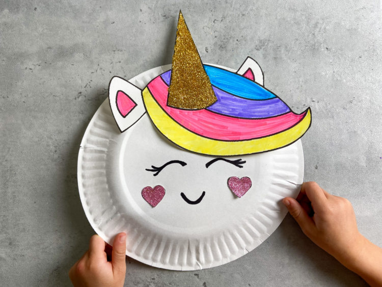 Easy Unicorn Paper Plate Kids Craft + Free Printable - Raising Veggie ...