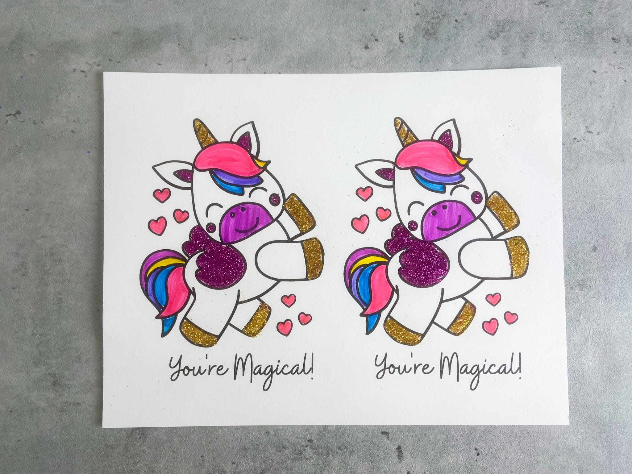 Unicorn Valentine's Day Card + Free Printable - Raising Veggie Lovers