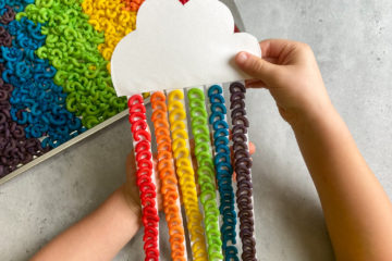 macaroni rainbow cloud kids craft