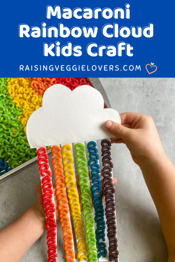 macaroni rainbow cloud kids craft pin